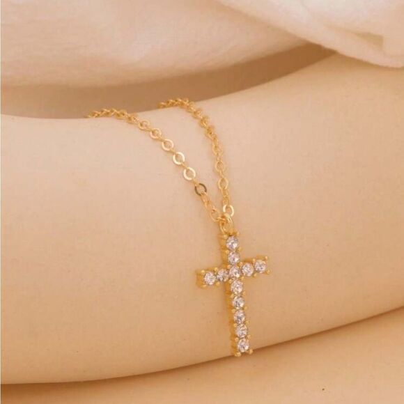 5/$25 Cross Pendant Delicate Necklace - Picture 3 of 6